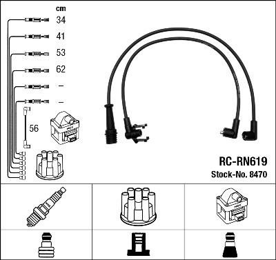 NGK 8470 - Комплект проводів запалювання autozip.com.ua