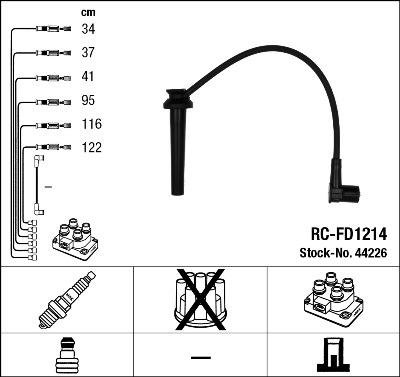 NGK 44226 - Комплект проводів запалювання autozip.com.ua