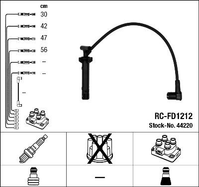 NGK 44220 - Комплект проводів запалювання autozip.com.ua