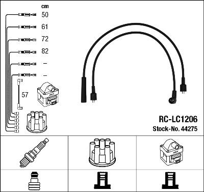 NGK 44275 - Комплект проводів запалювання autozip.com.ua