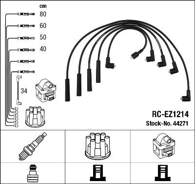 NGK 44271 - Комплект проводів запалювання autozip.com.ua