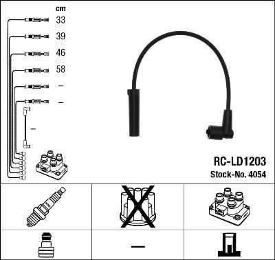 NGK 4054 - Комплект проводів запалювання autozip.com.ua