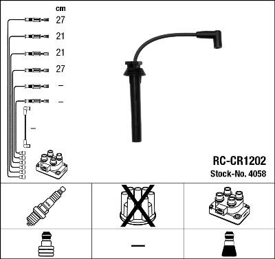 NGK 4058 - Комплект проводів запалювання autozip.com.ua