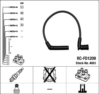 NGK 4063 - Комплект проводів запалювання autozip.com.ua