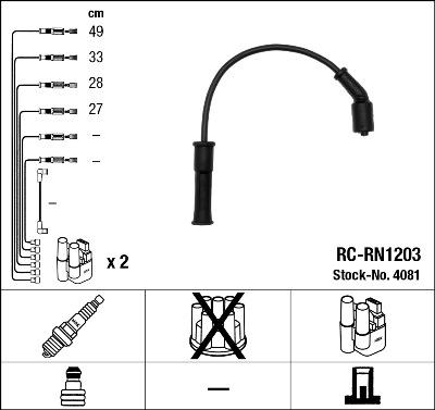 NGK 4081 - Комплект проводів запалювання autozip.com.ua