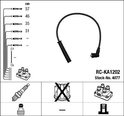 NGK 4077 - Комплект проводів запалювання autozip.com.ua