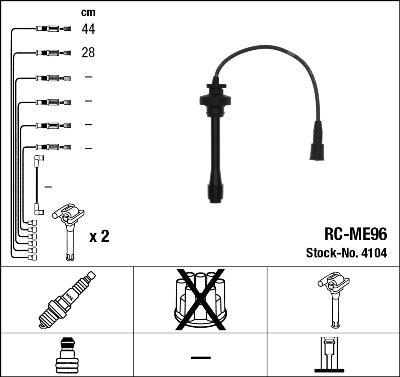NGK 4104 - Комплект проводів запалювання autozip.com.ua