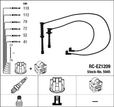 NGK 5945 - Комплект проводів запалювання autozip.com.ua