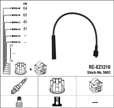 NGK 5903 - Комплект проводів запалювання autozip.com.ua