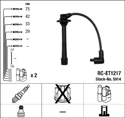 NGK 5914 - Комплект проводів запалювання autozip.com.ua