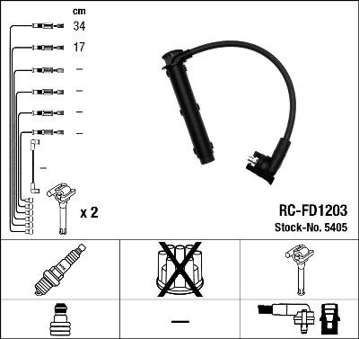 NGK 5405 - Комплект проводів запалювання autozip.com.ua