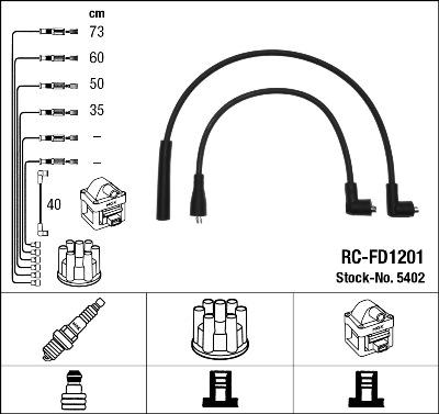 NGK 5402 - Комплект проводів запалювання autozip.com.ua