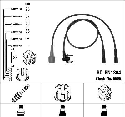 NGK 5595 - Комплект проводів запалювання autozip.com.ua