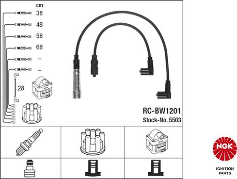 NGK 5503 - Комплект проводів запалювання autozip.com.ua