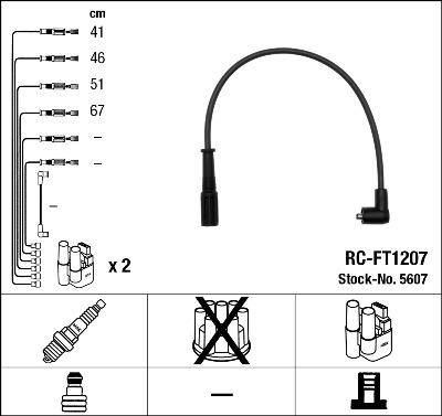 NGK 5607 - Комплект проводів запалювання autozip.com.ua