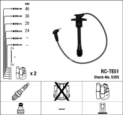 NGK 5355 - Комплект проводів запалювання autozip.com.ua