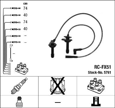 NGK 5761 - Комплект проводів запалювання autozip.com.ua