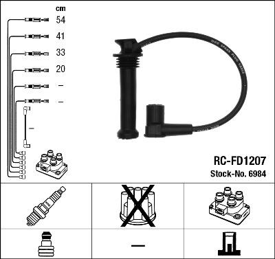 NGK 6984 - Комплект проводів запалювання autozip.com.ua