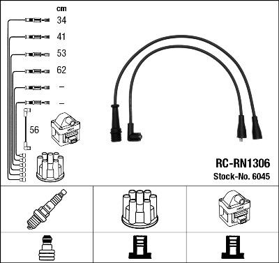 NGK 6045 - Комплект проводів запалювання autozip.com.ua