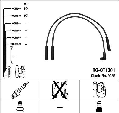 NGK 6025 - Комплект проводів запалювання autozip.com.ua