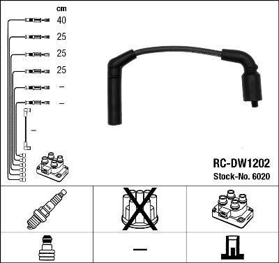 NGK 6020 - Комплект проводів запалювання autozip.com.ua