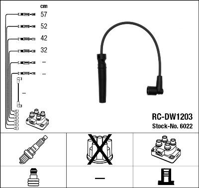NGK 6022 - Комплект проводів запалювання autozip.com.ua