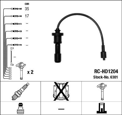 NGK 6301 - Комплект проводів запалювання autozip.com.ua