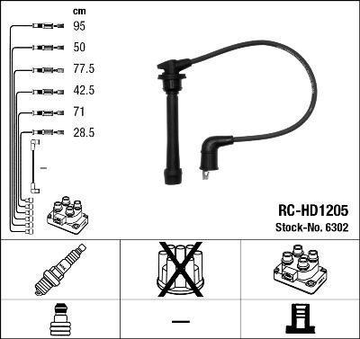 NGK 6302 - Комплект проводів запалювання autozip.com.ua