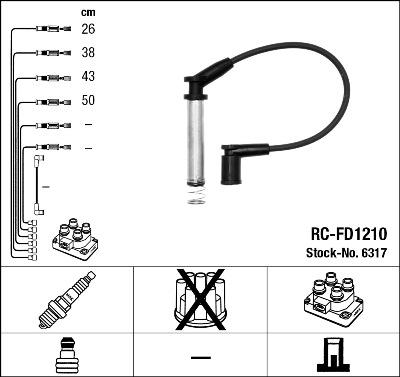 NGK 6317 - Комплект проводів запалювання autozip.com.ua