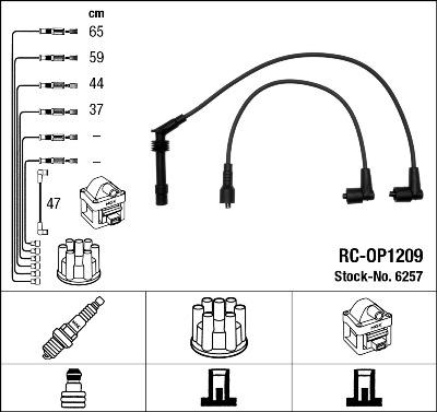 NGK 6257 - Комплект проводів запалювання autozip.com.ua