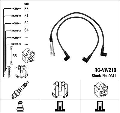 NGK 0941 - Комплект проводів запалювання autozip.com.ua