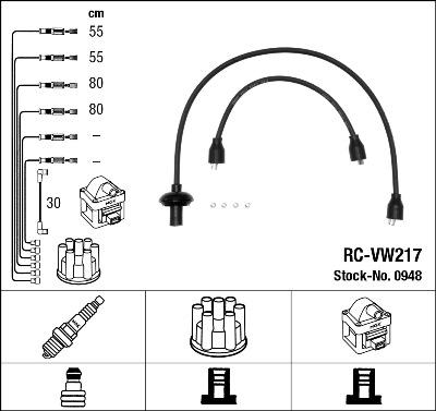 NGK 0948 - Комплект проводів запалювання autozip.com.ua