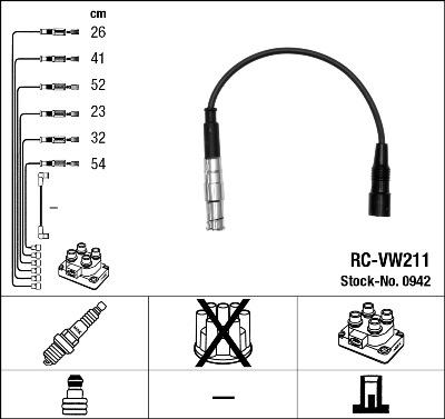 NGK 0942 - Комплект проводів запалювання autozip.com.ua
