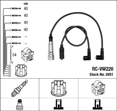 NGK 0951 - Комплект проводів запалювання autozip.com.ua