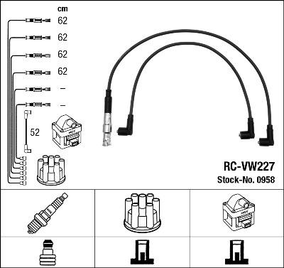 NGK 0958 - Комплект проводів запалювання autozip.com.ua