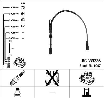 NGK 0967 - Комплект проводів запалювання autozip.com.ua