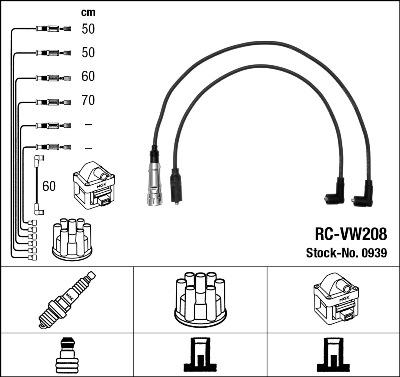 NGK 0939 - Комплект проводів запалювання autozip.com.ua