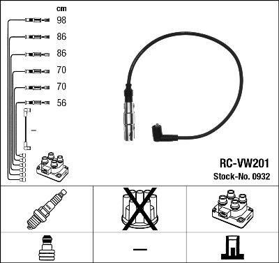 NGK 0932 - Комплект проводів запалювання autozip.com.ua