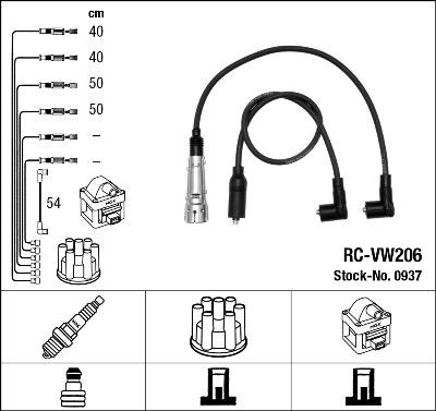 NGK 0937 - Комплект проводів запалювання autozip.com.ua
