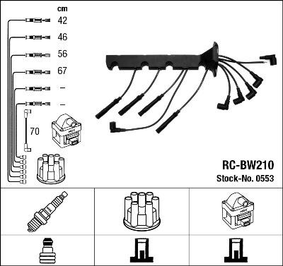 NGK 0553 - Комплект проводів запалювання autozip.com.ua