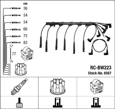 NGK 0567 - Комплект проводів запалювання autozip.com.ua