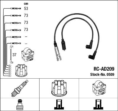 NGK 0509 - Комплект проводів запалювання autozip.com.ua