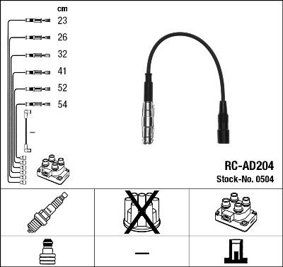 NGK 0504 - Комплект проводів запалювання autozip.com.ua