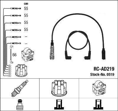 NGK 0519 - Комплект проводів запалювання autozip.com.ua