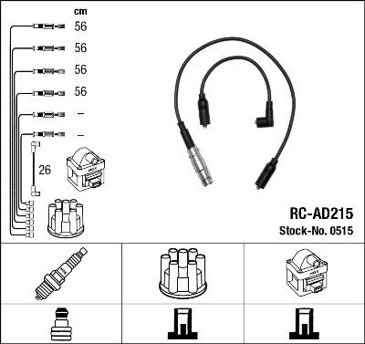 NGK 0515 - Комплект проводів запалювання autozip.com.ua