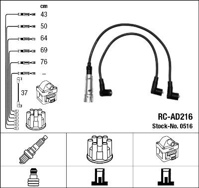NGK 0516 - Комплект проводів запалювання autozip.com.ua