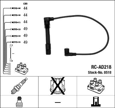 NGK 0518 - Комплект проводів запалювання autozip.com.ua