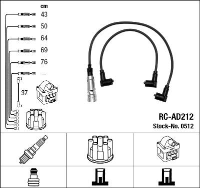 NGK 0512 - Комплект проводів запалювання autozip.com.ua