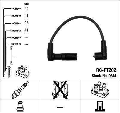 NGK 0644 - Комплект проводів запалювання autozip.com.ua