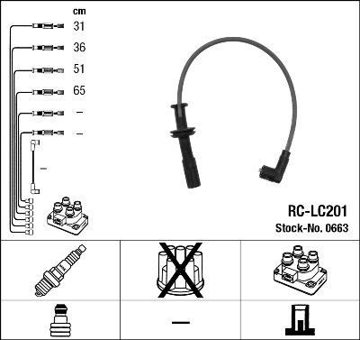 NGK 0663 - Комплект проводів запалювання autozip.com.ua